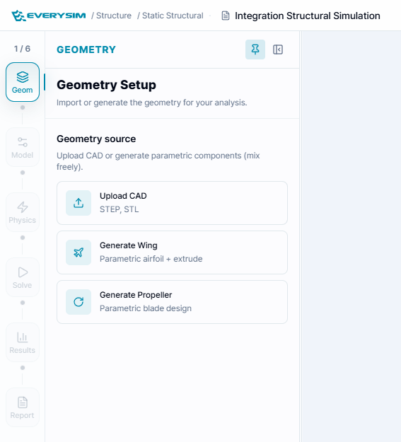 Figure 1. Custom geometry source selection