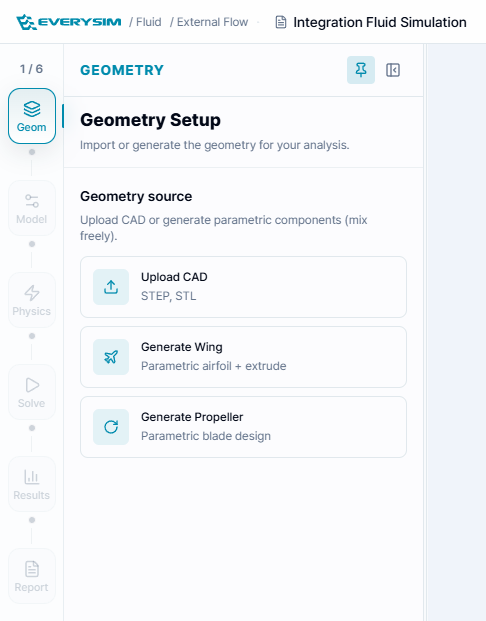 Figure 1. Custom geometry source selection