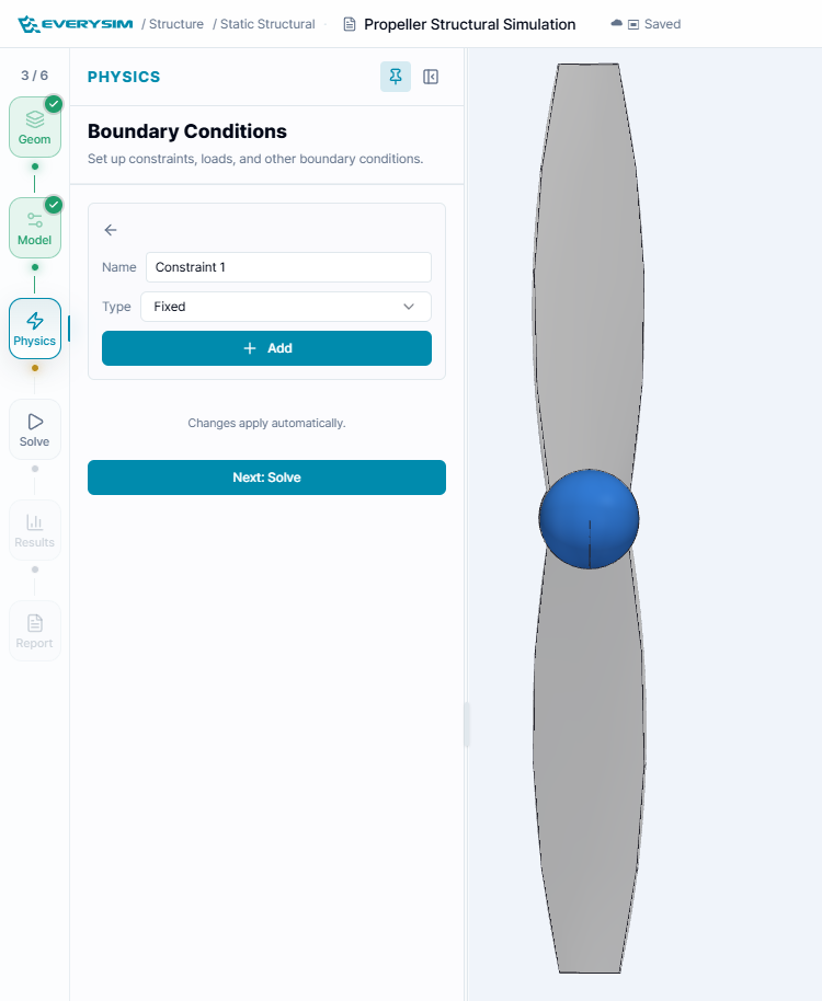 Figure 4. Adding a propeller constraint