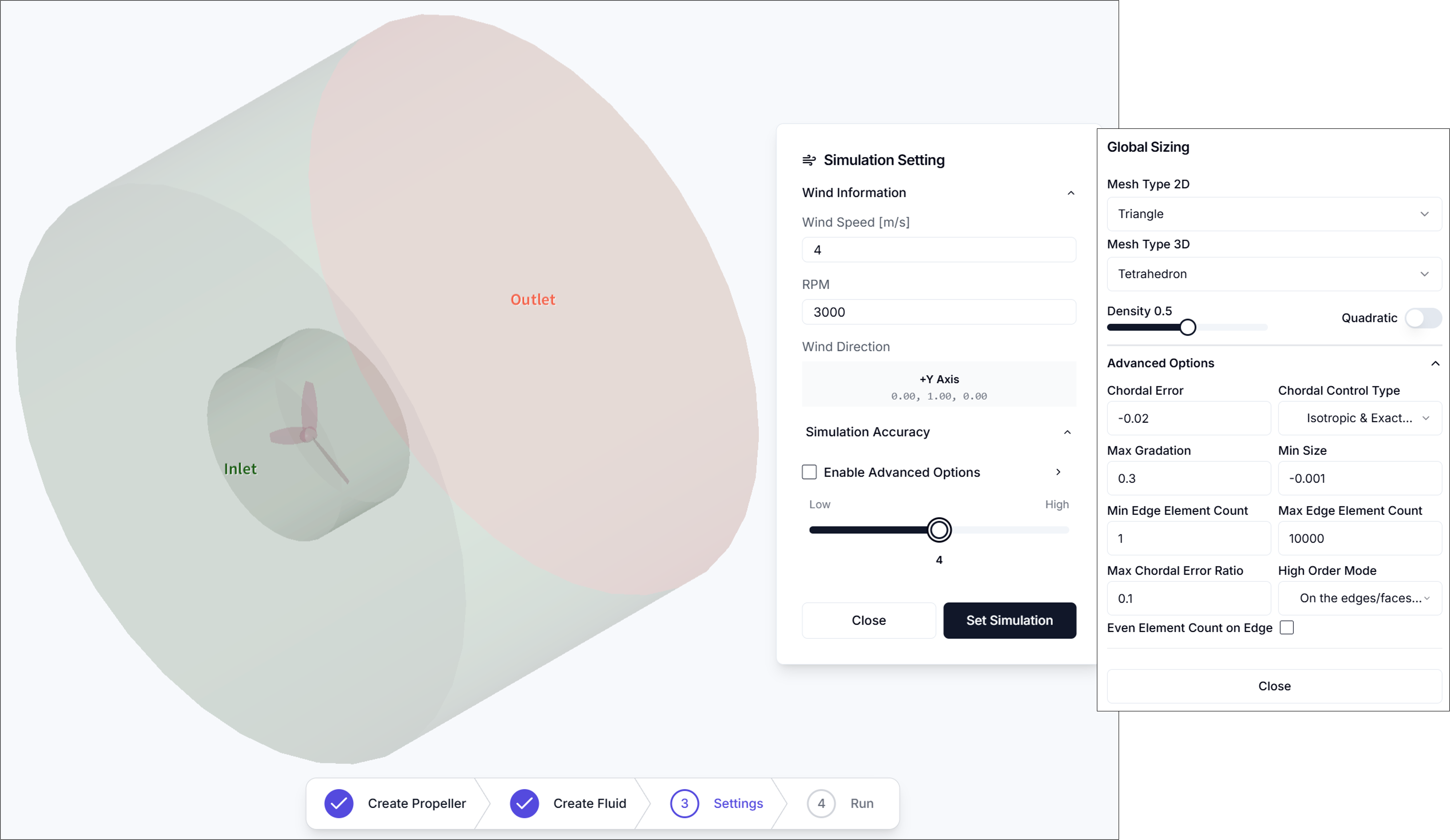 Figure 8. Simulation Settings