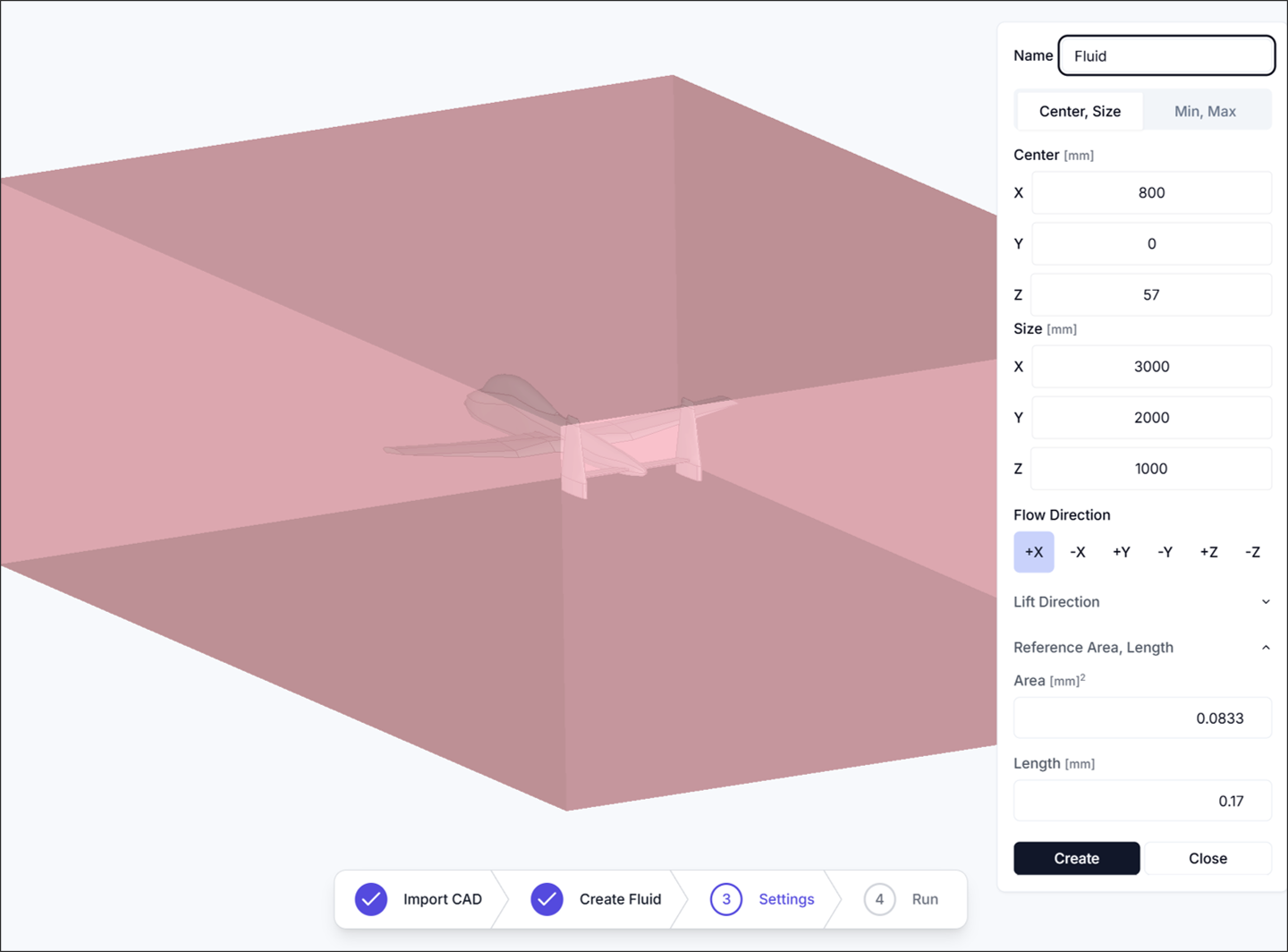 Figure 3. Create Fluid Region (1)