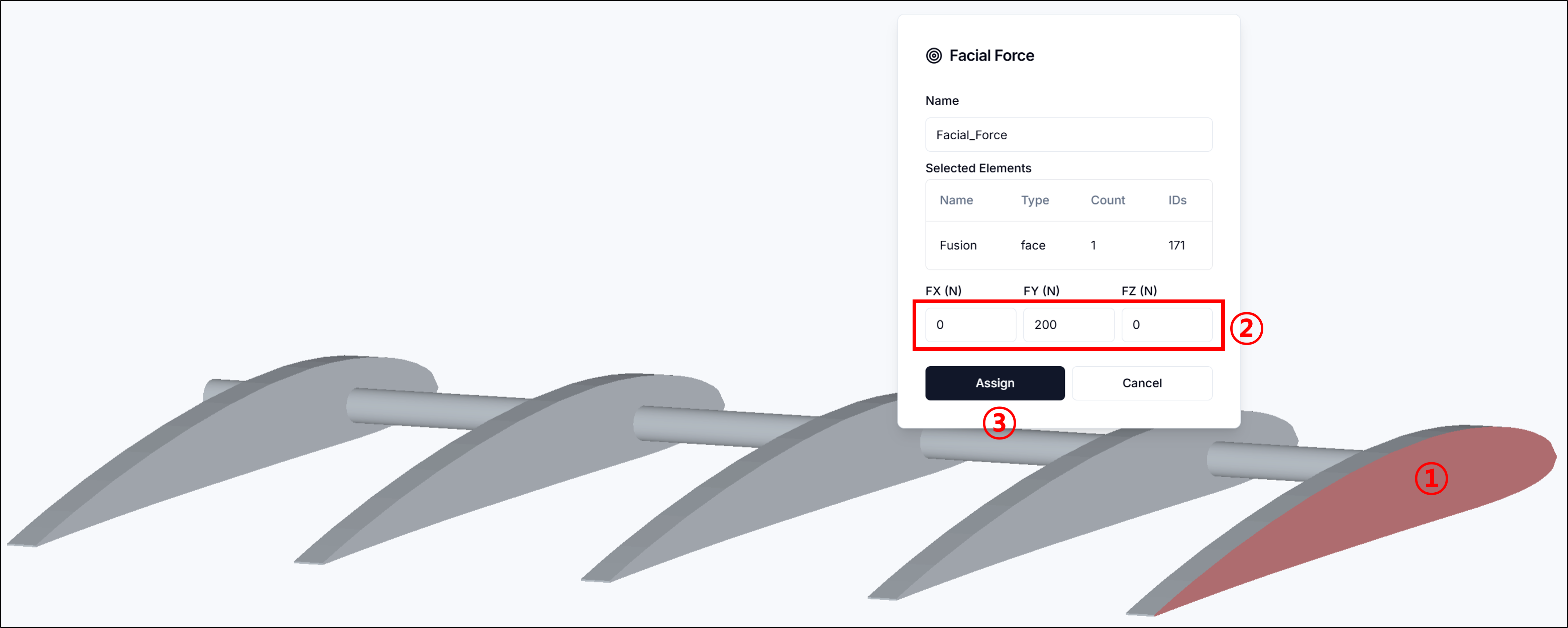 Figure 9. Loads: Facial Force