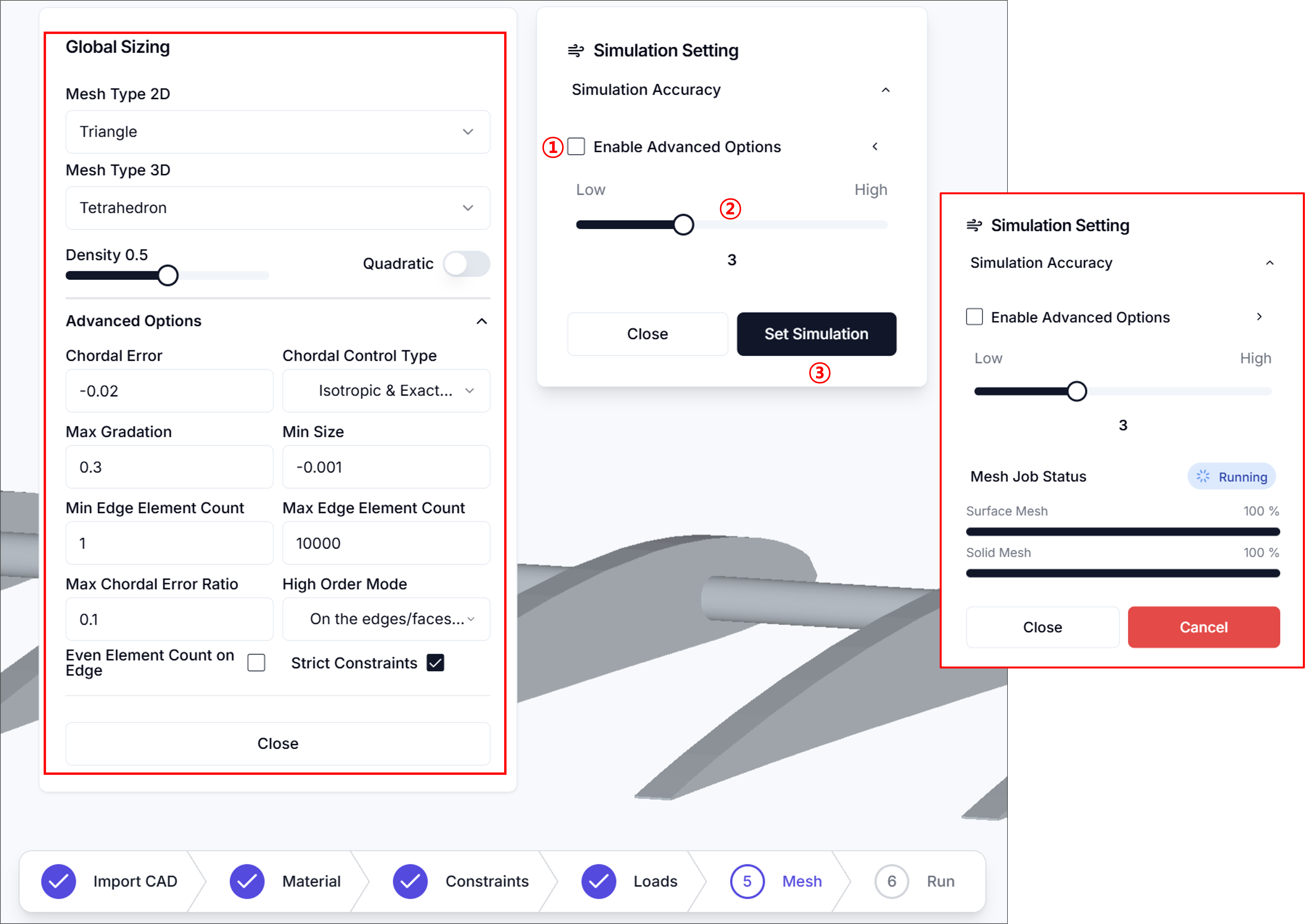 Figure 10. Mesh setup