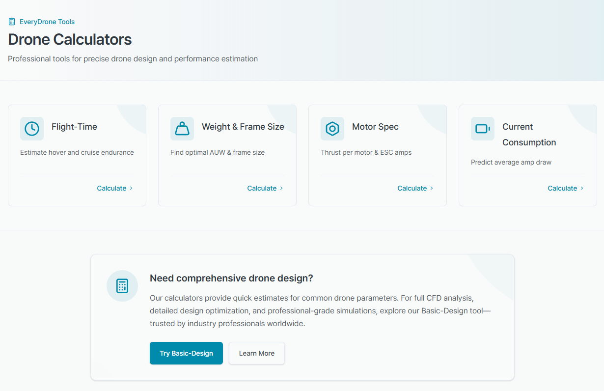 Figure 1. Drone Calculator Overview