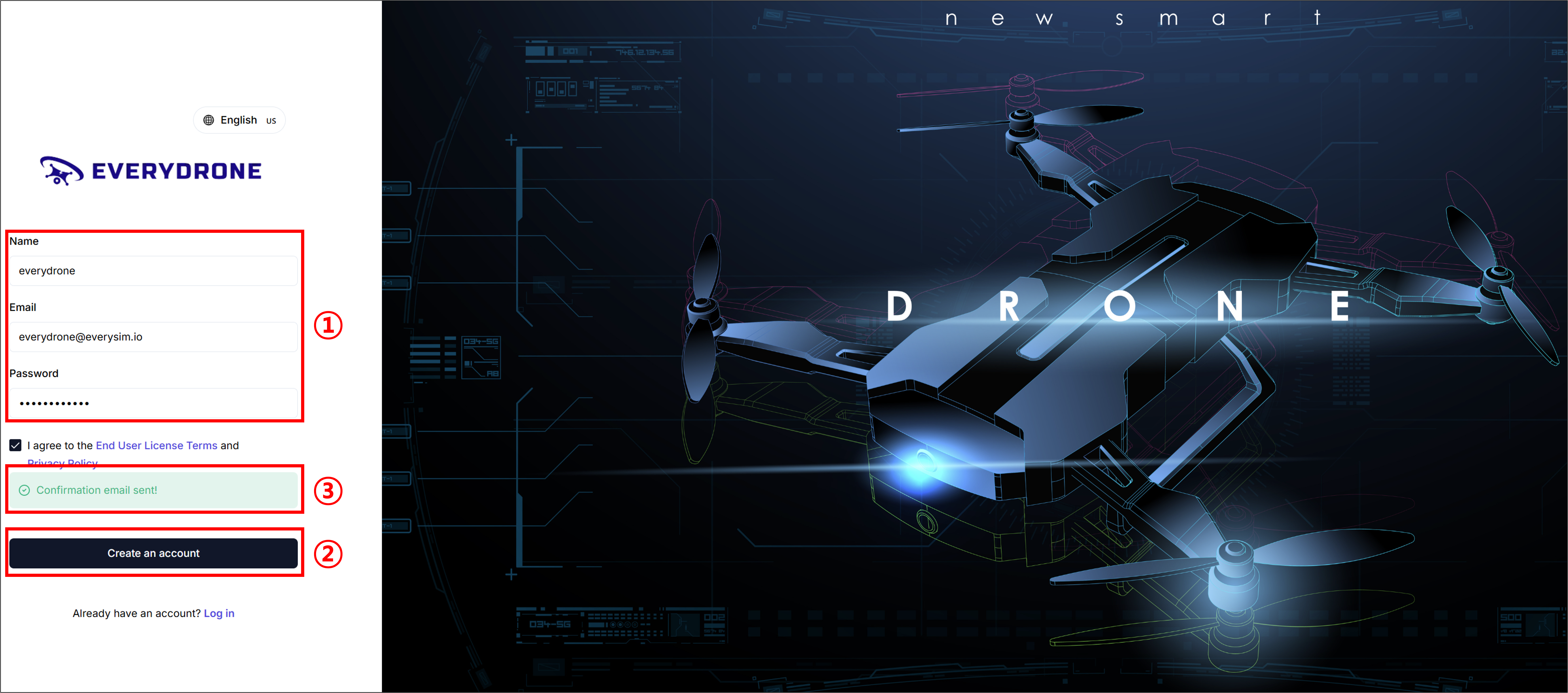 Figure 2. Sign up Menu