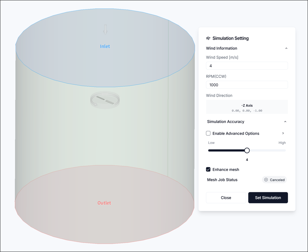 Figure 3. Simulation Settings