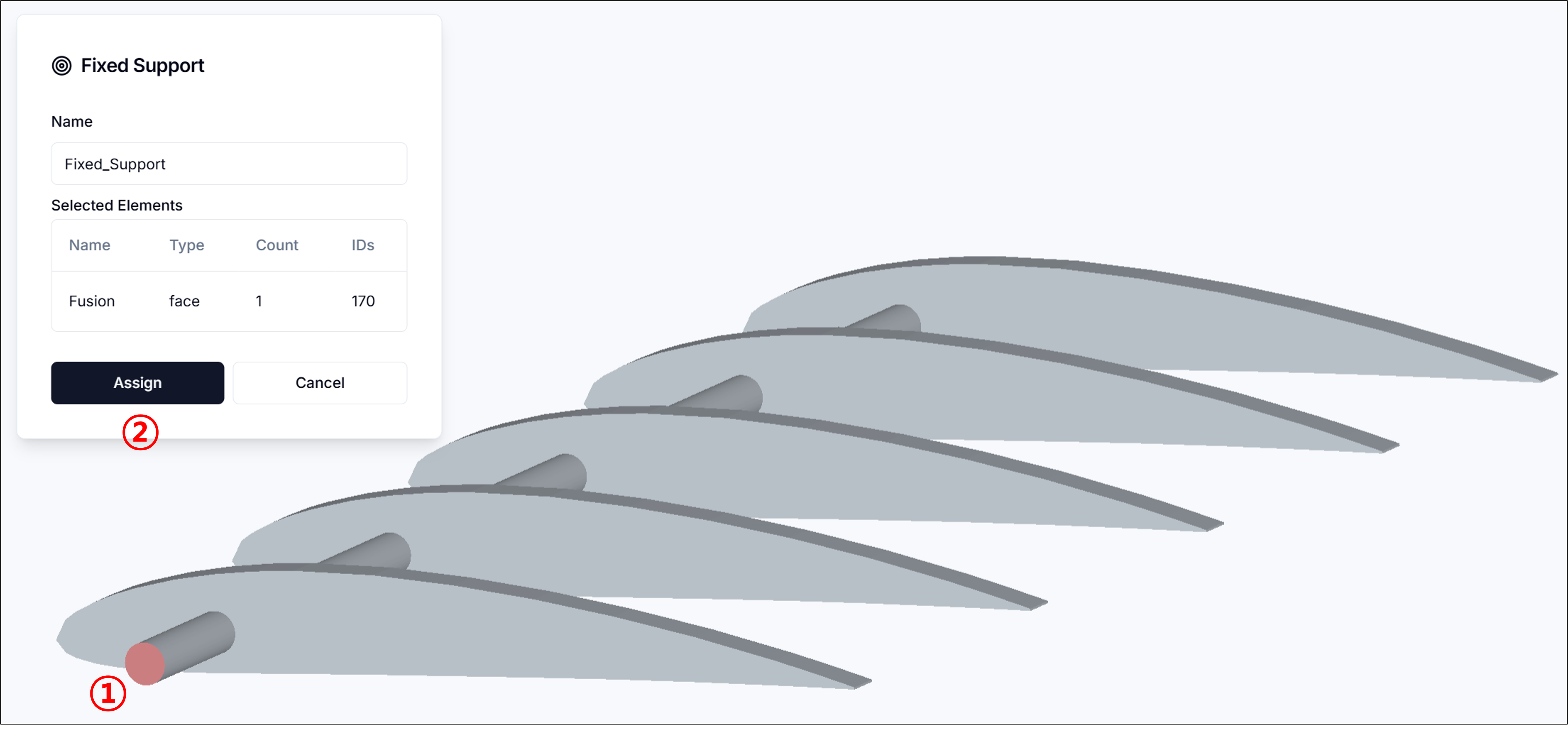 Figure 5. Constraints: Fixed Supports