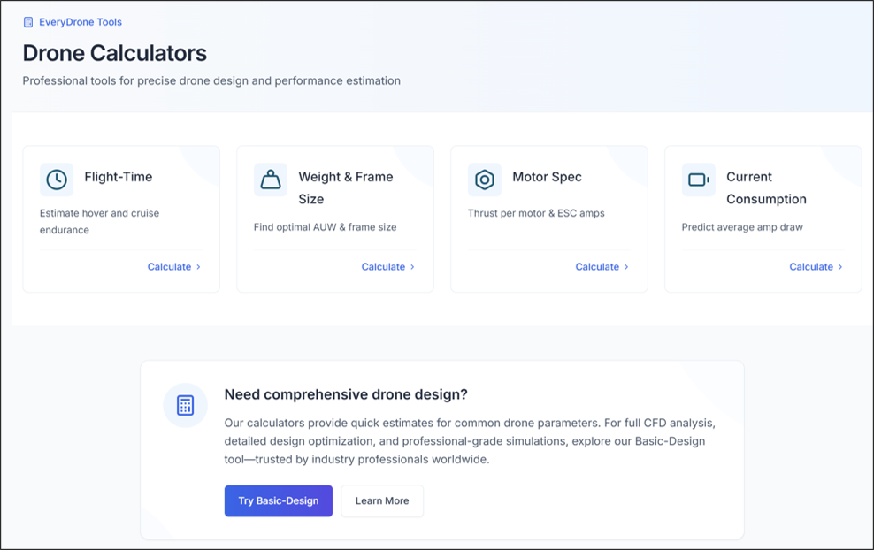 그림 1. 드론 계산기 개요